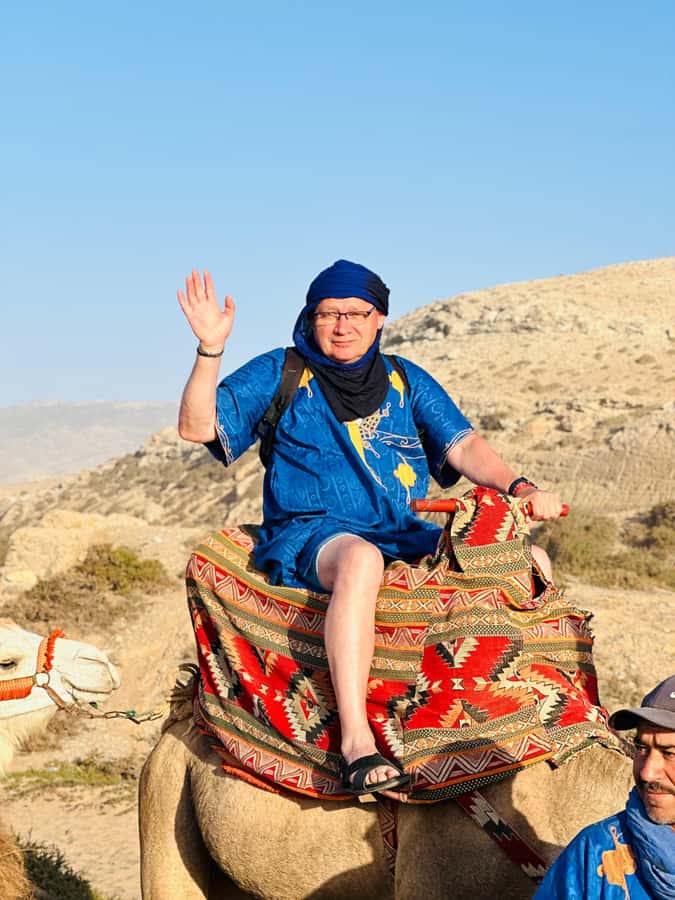 Agadir/Taghazout: Sunset Camel Ride with BBQ and Music Show - Getting dressed at the Tamri ranch