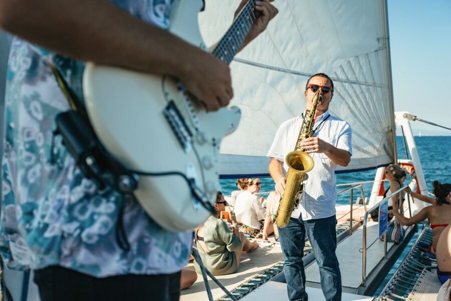 Barcelona: Sunset Catamaran Cruise with Live Music - Barcelona’s skyline from the sea