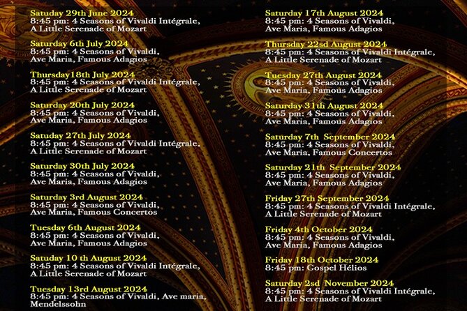 Classical Music Concert Saint Germain des Prés Church - Booking and cancellation advice