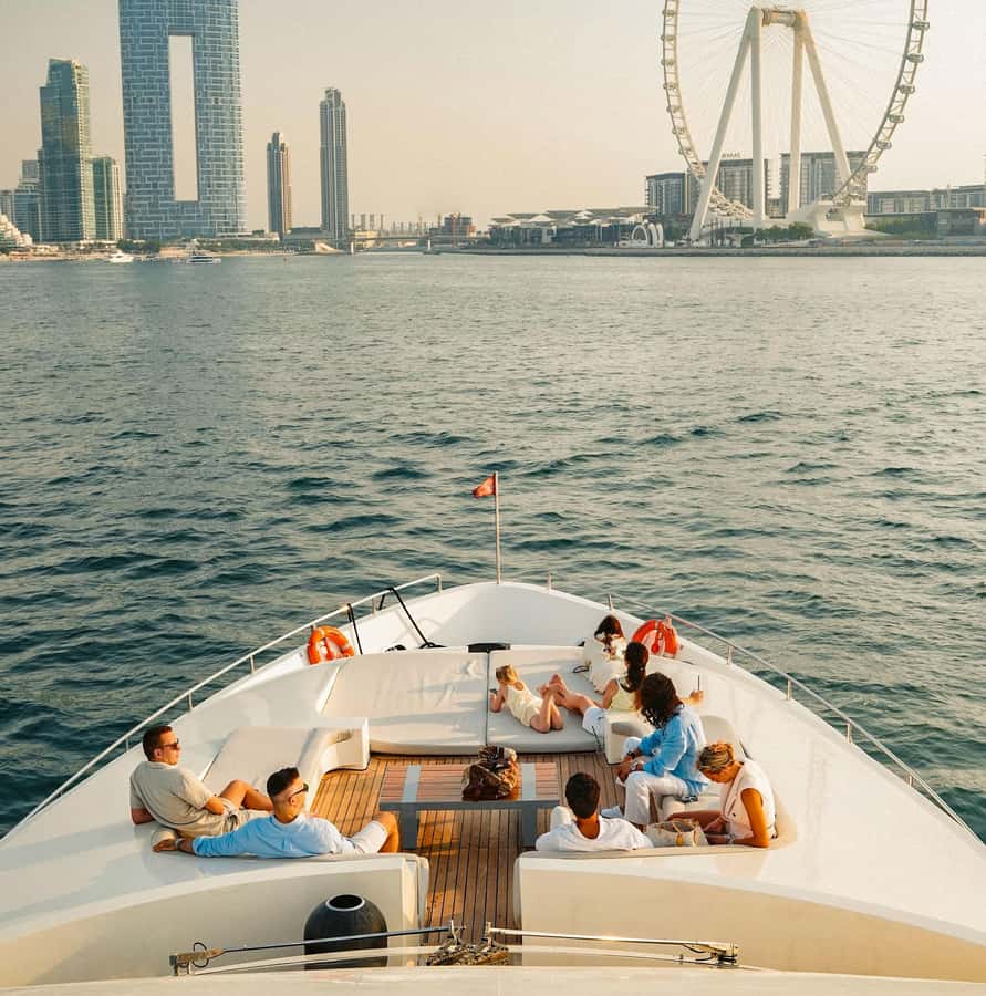 Dubai: Superyacht Experience with Live Music & Drinks - Swimming, sunset, and the Palm route