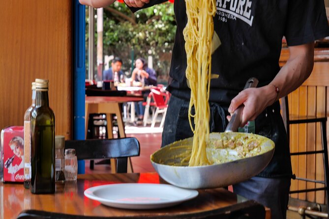 Make Pasta Carbonara from Scratch in a Jazz Club in Venice - Wine, prosecco, and the meal