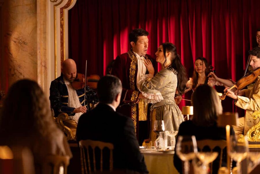 Mozart Dinner Opera in Prague with Audio Guide - Entering Boccaccio Hall in Prague’s Old Town