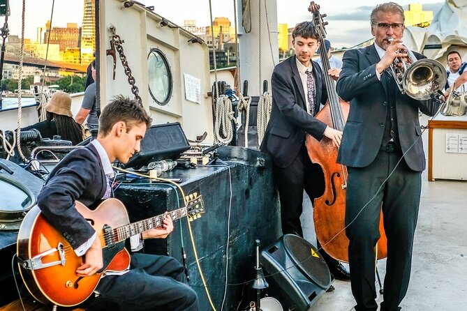 New York City Sunset Jazz Sail aboard Clipper City - The lower harbor opens up Manhattan’s skyline