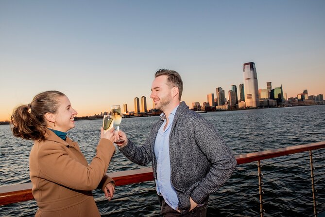 New York Harbor Live Holiday Jazz Cruise - The Statue of Liberty after dark