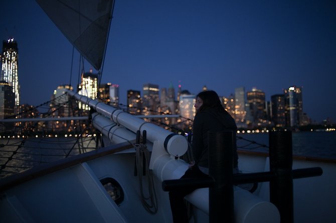 New York Harbor Wine and Jazz Sail aboard Clipper City - Brooklyn Bridge, One World Trade Center, and the return
