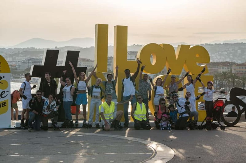 Nice: Sunset rollerblading tour, local socca, and live music! - Place Massena, Rue de la Liberté, and the first city views