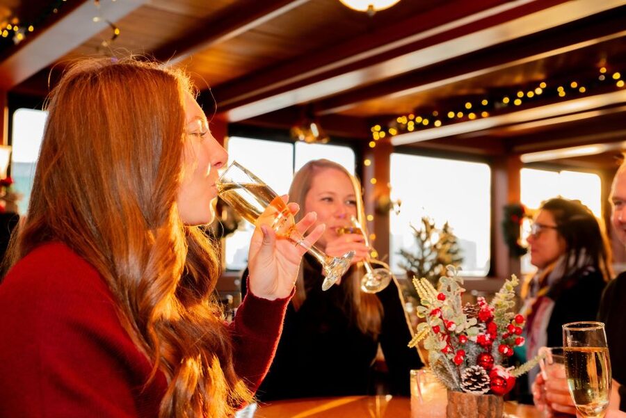 NYC: Holiday Yacht Cruise with Jazz, Cocoa & Carols - Inside the heated yacht