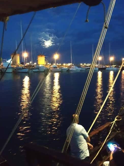 Rhodes: Night Cruise with Live Music and Sightseeing. - Setting off from Mandraki Harbor after dark