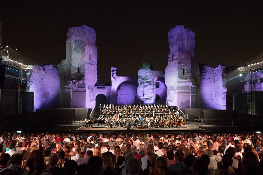 Rome: A Night at the Opera - Baths of Caracalla - Entering the Baths of Caracalla after dark