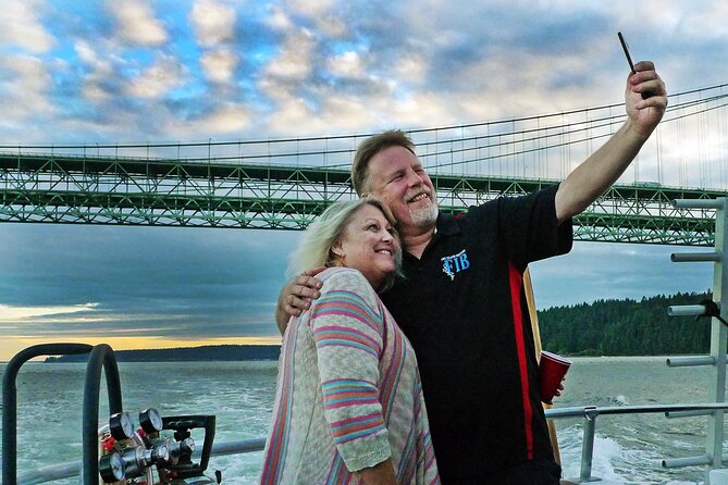 Shared 2 Hour September Sunset Cruise from Gig Harbor - Crossing beneath the Tacoma Narrows bridges