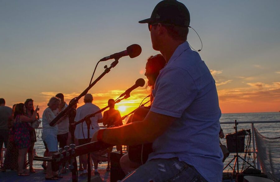 St. Augustine: Live Music Cruise with Drinks and Sunset Opt - The 45-foot catamaran and the best place to sit