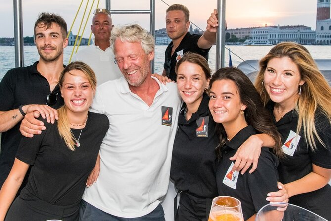 Sunset Jazz Catamaran Cruise with Aperitivo and Live Saxophone - Turning near Hilton Stucky