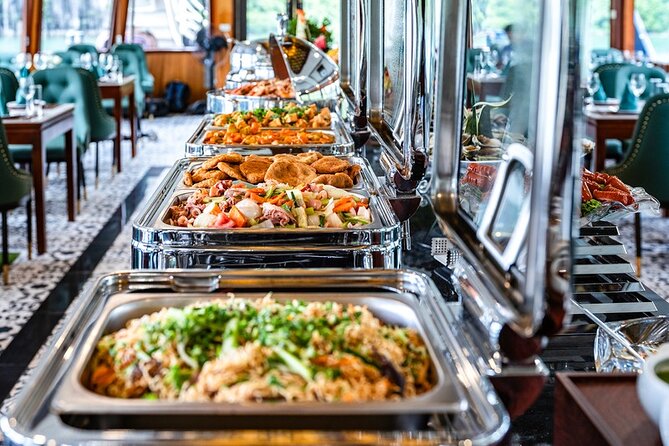 Symphony Luxury Cruise One Day Trip, Buffet Lunch (pool on top) - Titop Island and its connection to Ho Chi Minh and Titov